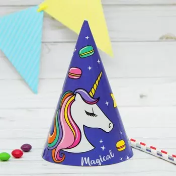 Бумажный колпак «Единорог», 16 см