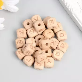 Бусина дерево для творчества «Кубики. Английский алфавит», 1.4 см