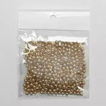 Бусина «Гематит» d=4 мм, набор 10 г, цвет золото