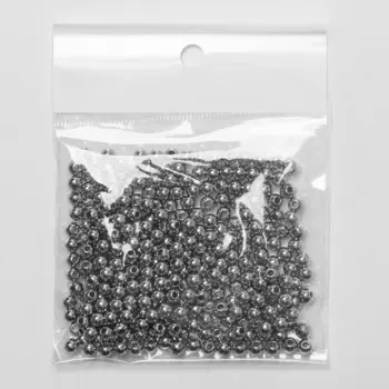 Бусина «Гематит» d=4мм, набор 10г, цвет серебро