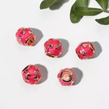 Бусина "Лесные" мотивы, цвет розовый в золоте