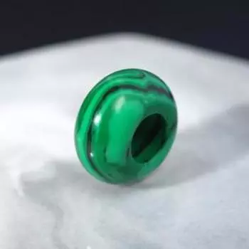 Бусина "Малахит" d=14мм, d отверстия=5мм