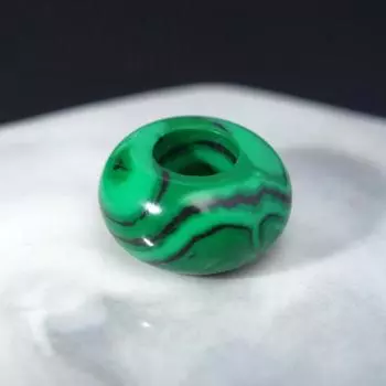 Бусина "Малахит" d=14мм, d отверстия=5мм