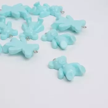 Бусины для творчества «Мишка», 3.42.41 см, набор 10 шт, цвет мятный