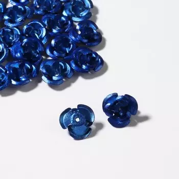 Бусины для творчества «Розочка», 12 мм, набор 30 шт, цвет тёмно-синий