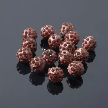 Бусина "Шамбала" 10мм (набор 15шт), цвет коричневый