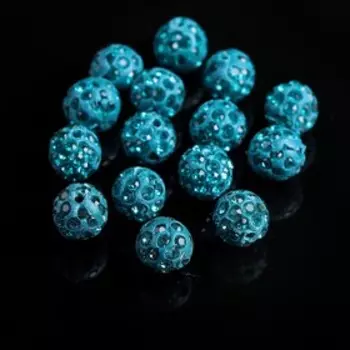 Бусины для творчества «Шамбала», 10 мм, набор 15 шт, цвет морской