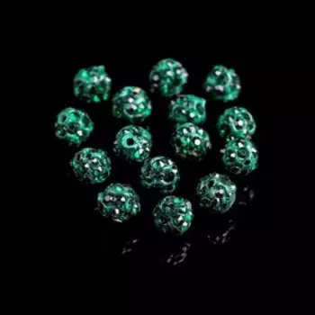 Бусина «Шамбала» 6 мм (набор 15 шт.), цвет изумрудный