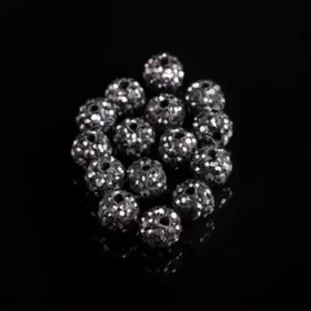 Бусина «Шамбала» 8 мм (набор 15 шт.), цвет серый