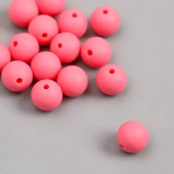 Бусина силикон «Круглая», детский розовый, d=0.9 см