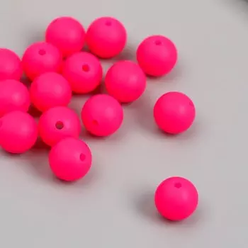 Бусина силикон «Круглая», фуксия, d=0.9 см