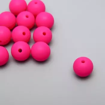 Бусина силикон «Круглая», фуксия, d=1.2 см