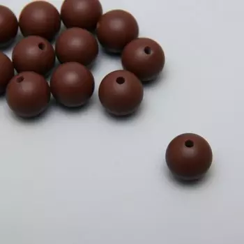 Бусина силикон «Круглая», кофе, d=1.2 см