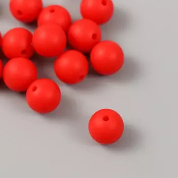 Бусина силикон «Круглая» красная d=0.9 см