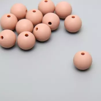 Бусина силикон «Круглая», мягкий беж, d=1.2 см
