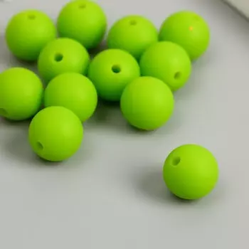 Бусина силикон «Круглая», мягкий зелёный, d=1.2 см