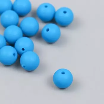 Бусина силикон «Круглая», пиратский синий, d=0.9 см