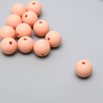 Бусина силикон «Круглая», розовый телесный, d=1.2 см