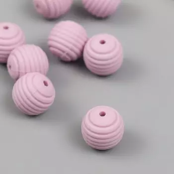 Бусина силикон «Круглая с фаской», лиловая, d=1.5 см