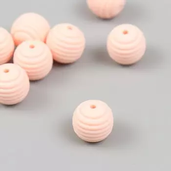 Бусина силикон «Круглая с фаской», светло-розовая, d=1.5 см