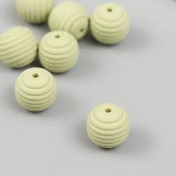 Бусина силикон «Круглая с фаской», травяная, d=1.5 см