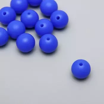 Бусина силикон «Круглая», сапфир, d=1.2 см