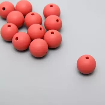 Бусина силикон «Круглая», терракот, d=1.2 см