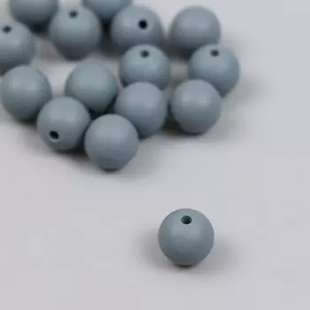 Бусина силикон «Круглая», тёмно-серая, d=0.9 см