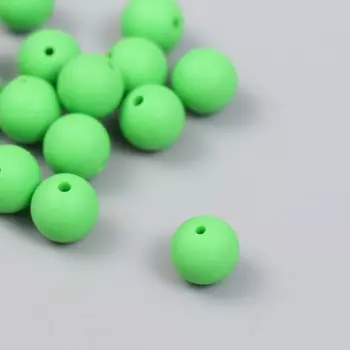 Бусина силикон «Круглая», зеленая трава, d=0.9 см