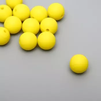 Бусина силикон «Круглая», жёлтая зефирная, d=1.2 см