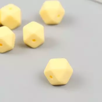 Бусина силикон "Многогранник" бежевая d=1,4 см