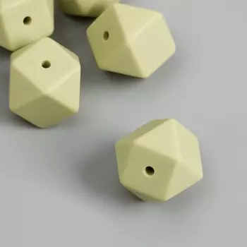 Бусина силикон «Многогранник», зелёный жасмин, d=1.7 см
