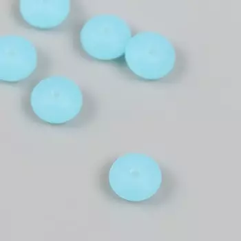 Бусина силикон «Сплющенная», голубой лед, d=1.2 см