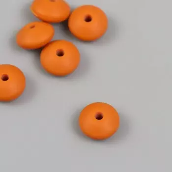 Бусина силикон «Сплющенная», охра, d=1.2 см