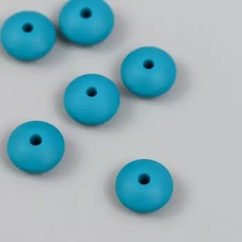 Бусина силикон «Сплющенная», сине-зеленая, d=1.2 см