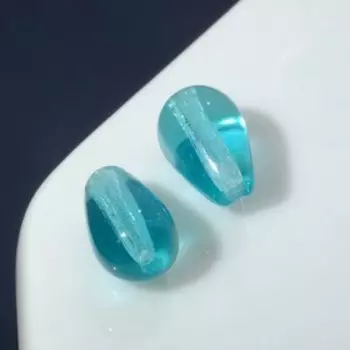 Бусина стеклянная "Preciosa" капелька 9,5*6мм, цвет голубой