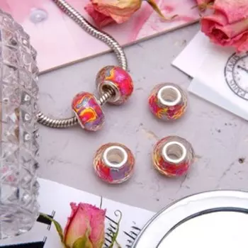 Бусины «Кляксы» 1,40,8 см, для творчества, цветная в серебре