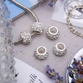 Шарм бусина «Шамбала» монпансье, для творчества, белые