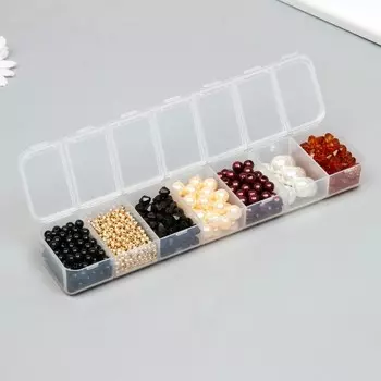 Бусины акрил "Кофейно-молочный" 4,6,8,10,14 мм, (1030 +/- 4шт.)