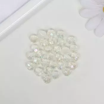 Бусины акрил "Круглые" 8 мм, 25 гр. Прозрачный-переливающийся