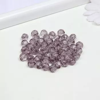 Бусины акрил "Круглые" 8 мм, 25 гр. серый