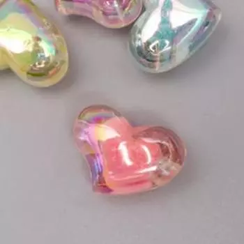 Бусины декоративные "Сердечки" Отверстие-2мм (набор 7 шт)