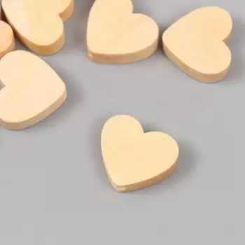 Бусины деревянные "Астра" сердечки 19х21 мм, 18 гр. 10 шт/упак, натуральное дерево