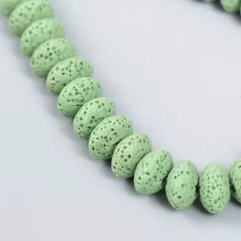 Бусины для ароматерапии с отверстием "Диск. Светло-зелёный" 0,6х1х1 см набор 33 шт +-3