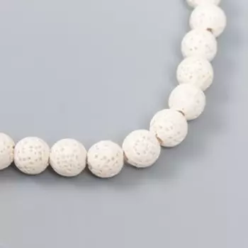 Бусины для ароматерапии с отверстием "Круглые. Белый" d=0,8 см набор 50 шт +-5