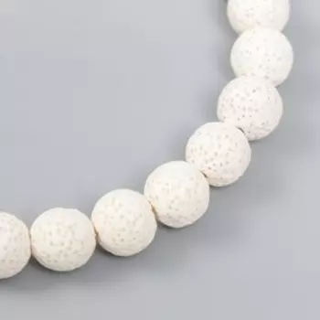 Бусины для ароматерапии с отверстием "Круглые. Белый" d=1,2 см набор 33 шт +-3
