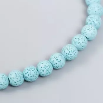 Бусины для ароматерапии с отверстием "Круглые. Голубой" d=0,8 см набор 50 шт +-5