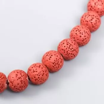 Бусины для ароматерапии с отверстием "Круглые. Малиновый" d=1,2 см набор 33 шт +-3