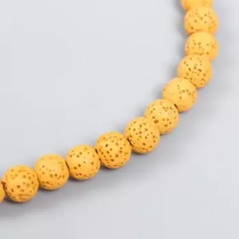 Набор бусин для ароматерапии с отверстием «Круглые. Жёлтый», d=0.8 см, 50 шт. +-5
