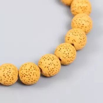 Бусины для ароматерапии с отверстием "Круглые. Жёлтый" d=1,2 см набор 33 шт +-3